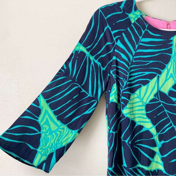 Lilly Pulitzer | Carol Mini Shift Dress Under the Palms Tropical Green Size 4 - Picture 3 of 7